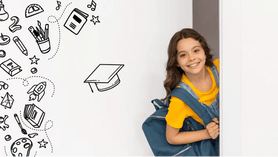 Niña yendo a la escuela para su primer día de clases, el cual puede existir ansiedad infantil, pero existen libros infantiles sobre el regreso a la escuela y la adaptación escolar