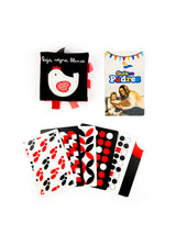 Libro interactivo de tela para bebés de 0 a 6 meses/ Estimulación visual con tarjetas en blanco, negro y rojo