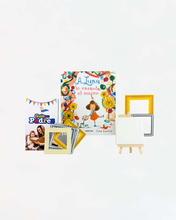 Actividades educativas y creativas para niños pequeños/Historia infantil sobre arte y creatividad/Libro "Luna le encanta el museo" con actividades creativas
