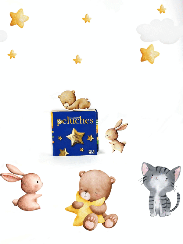 Libros para bebés de 6 meses a 2 años/Libros ilustrados con peluches animados para bebés